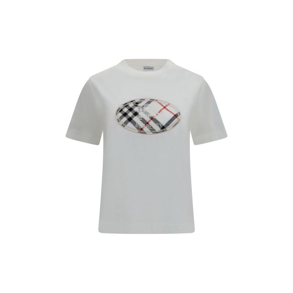 Burberry Women Knight Stamp Check Cotton T-Shirt